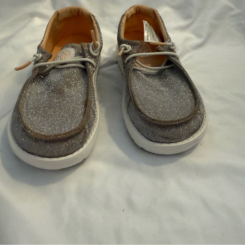 NWOT Hey Dude Wendy Metallic Sparkle Casual Moccasin Shoes - Picture 4 of 12